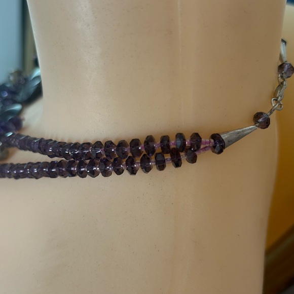 Make a Statement - Handmade Amethyst Multi-tier Necklace - Picture 3 of 6